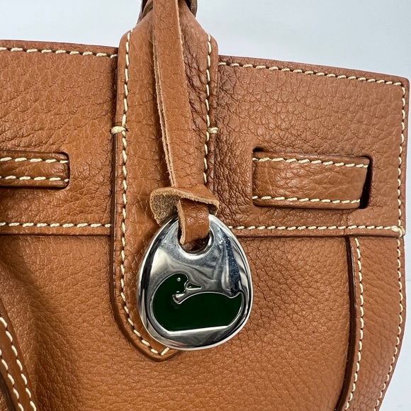 DOONEY & BOURKE 1975 MINI EAST/WEST TASSEL PEBBLED TEXTURED TOTE BAG,“TAN” COLOR - Picture 13 of 16